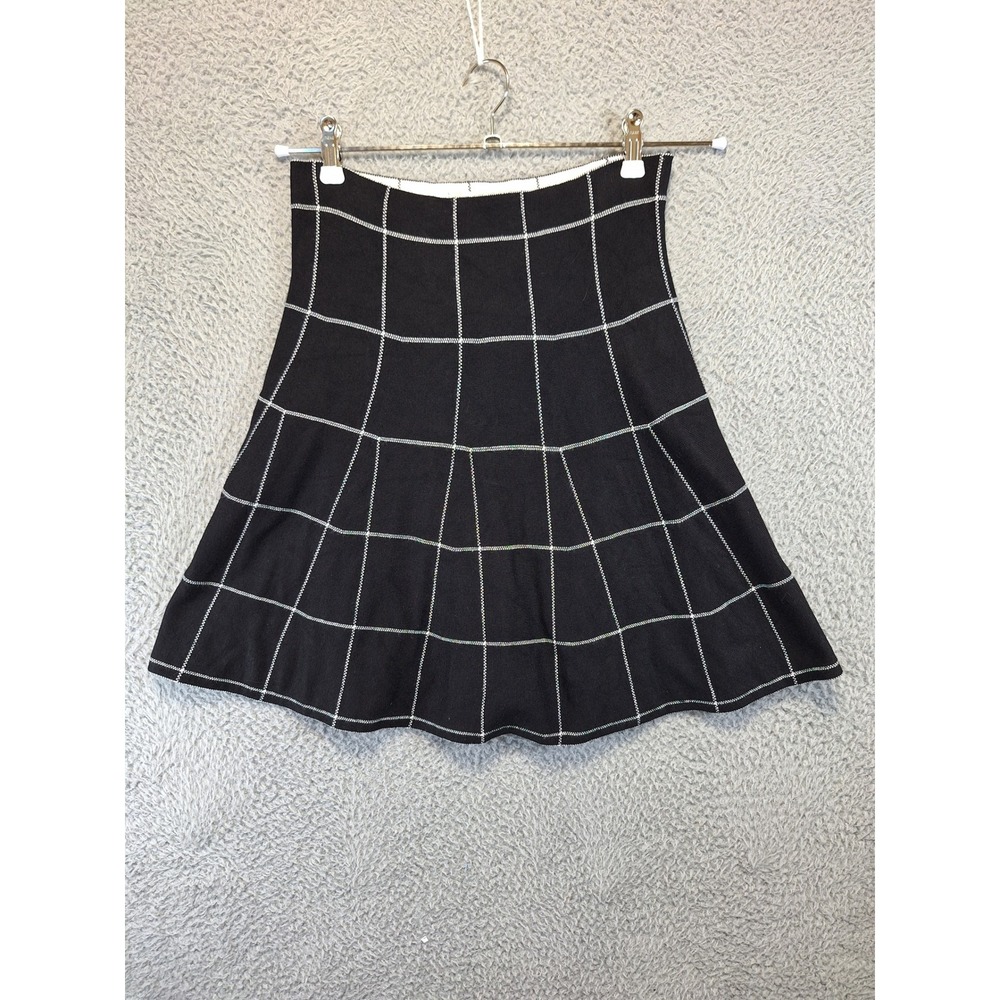Classic‎ Concepts Black White Grid A Line Mini Skirt Womens Size PM Feminine